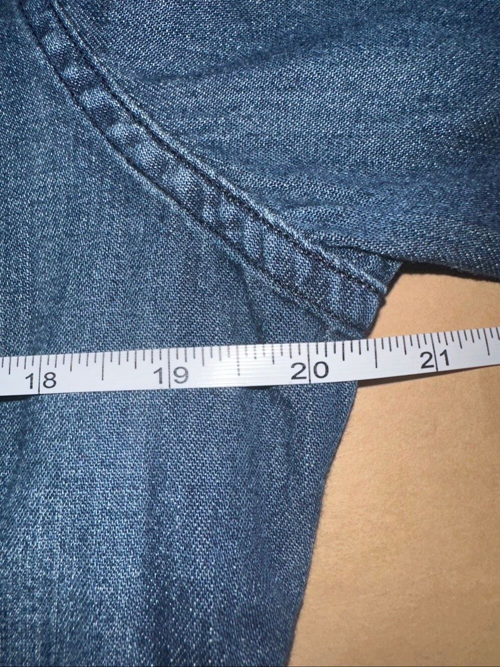 Levi’s Sz M Denim Chambray Button Front Shirt Western Workwear Blue - Picture 5 of 6